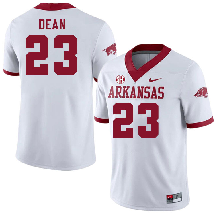 Men #23 Carson Dean Arkansas Razorback College Football Jerseys Stitched Sale-Alternate White - Click Image to Close